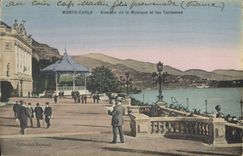 CPA Kiosque de la musique et les terrasses Monte Carlo Monaco (carte toilee) 