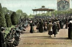 CPA Kiosque Angers La musique militaire au jardin du Mail 