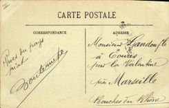 Vintage Postcard Kiosk of music and the Rochefort church