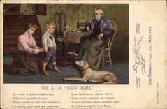 CPA Chiens Chien Ode a la New Home Hors Concours Paris 1900 Levrier 