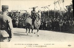 Vintage Postcard Militaria the Festivals of the Victoire has Paris July 14th, 1919 the procession General Gouraud