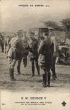 Vintage Postcard Militaria SM Georges V receiving the good-byes of the chiefs of the New army