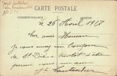 Vintage Postcard Militaria the war in the Vosges St Die