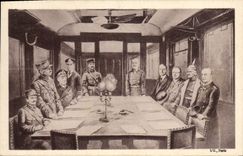 CPA Militaria Signature de l'armistice 11 novembre 1918 