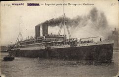 CPA Bateau Lotus Paquebot poste des Messageries Maritimes