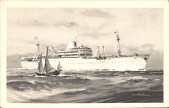 CPA Bateau Compagnie des Messageries Maritimes Laos 