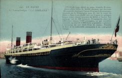CPA Bateau Le Havre Le Transatlantique La Lorraine 