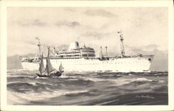 CPA Bateau Compagnie des Messageries Maritimes Laos 