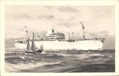 CPA Bateau Compagnie des Messageries Maritimes Laos 