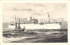 CPA Bateau Compagnie des Messageries Maritimes Laos 