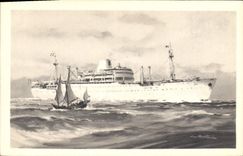 CPA Bateau Compagnie des Messageries Maritimes Laos 
