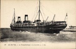 CPA Bateau Le Havre Le Transatlantique La Lorraine 