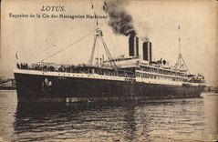 CPA Bateau Lotus Paquebot de la Cie des Messageries Maritimes 