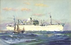 CPA Bateau Compagnie des Messageries Maritimes Laos 