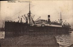 Vintage Postcard Boat Mandu Brazilian Steamer Brazil