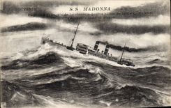 Vintage Postcard Boat SS Madonna Steamer