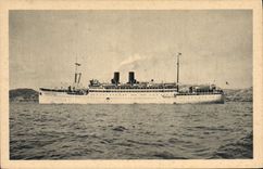 Vintage Postcard Mixed Boat Shipping company Marseilles Steamer Lyautey Marshal