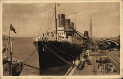 Vintage Postcard Bordeaux Boat Massilia with the Carnot quay