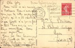 Postal Barco Burdeos el Massilia al muelle Carnot