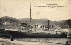 CPA Bateau Port Vendres Le Mustapha II et le port 