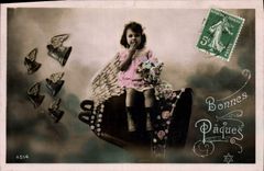 CPA Cloche Enfant Paques 