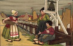 CPA Cloche Enfants Bateaux 