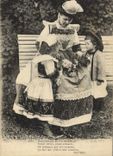 CPA Folklore Botrel Femme Enfants 