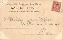 Postal Folclore el cantautor bretón Theodore Botrel