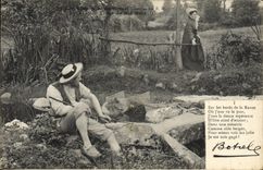 CPA Folklore Botrel Sur les bords de la Rance 