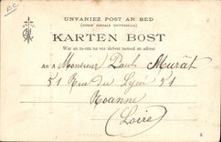 CPA Folklore Bretagne Botrel chez lui devant son lit clos 