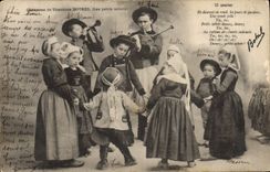 CPA Folklore Les chansons de Botrel illustrees Les petits sabots Enfants 