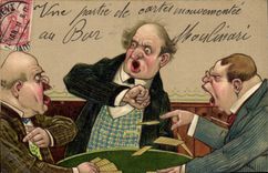 CPA Fantaisie Fleurs Hommes jeux de cartes 