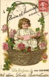 CPA Fantaisie Fleurs Enfant Trefle 