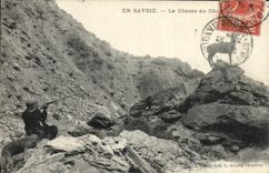Vintage Postcard Drives out Savoy hunting for the Chasseur chamois