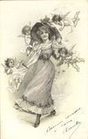 CPA Fantaisie Illustrateur Femme Ange Anges 