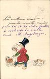 CPA Fantaisie Illustrateur Enfants Chien 