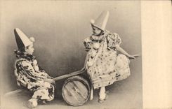 Vintage Postcard Children Clown