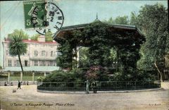Vintage Postcard Kiosque of music Places Toulon weapons