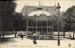 Vintage Postcard Kiosque of music Places Belfort weapons