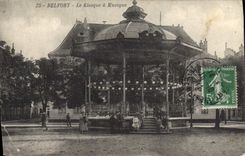Vintage Postcard Bandstand Belfort