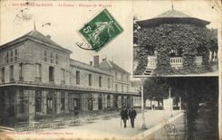 Vintage Postcard Kiosk of music the Bourbonne casino Baths