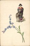 CPA Chien Chiens Femme Levrier 