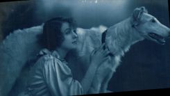 CPA Chien Chiens Femme Levrier 