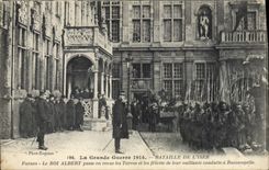 Vintage Postcard Militaria Bataille of Yser Furnes king Albert reviews Turcos