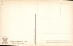 Vintage Postcard Militaria king Albert in the middle of his soldiers