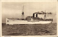 Vintage Postcard Boat Shipping company Package Marseilles Steamer Medie II