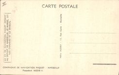 Vintage Postcard Boat Shipping company Package Marseilles Steamer Medie II