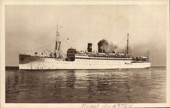 Vintage Postcard Boat Shipping company Package Marseilles Steamer Lyautey Marshal