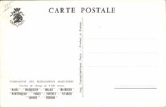 Vintage Postcard Maori Boat Company of the Shipping company Cargo vessels Malayan Marquisen Mauritian Inhabitant of Martinique the Vosges Ventoux Vivarais Vanoise