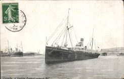 CPA Bateau Marseille Le Marechal Bugeaud sortant du port 